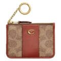 Coach Essential Mini ID Card Case: Signature Canvas Compact Wallet with Key Ring